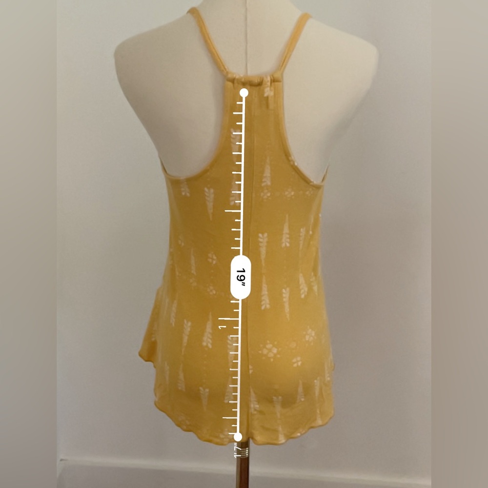 SO Floral Racerback Babydoll Tank High Low Hem Y2K Womens Small Yellow - Picture 7 of 10